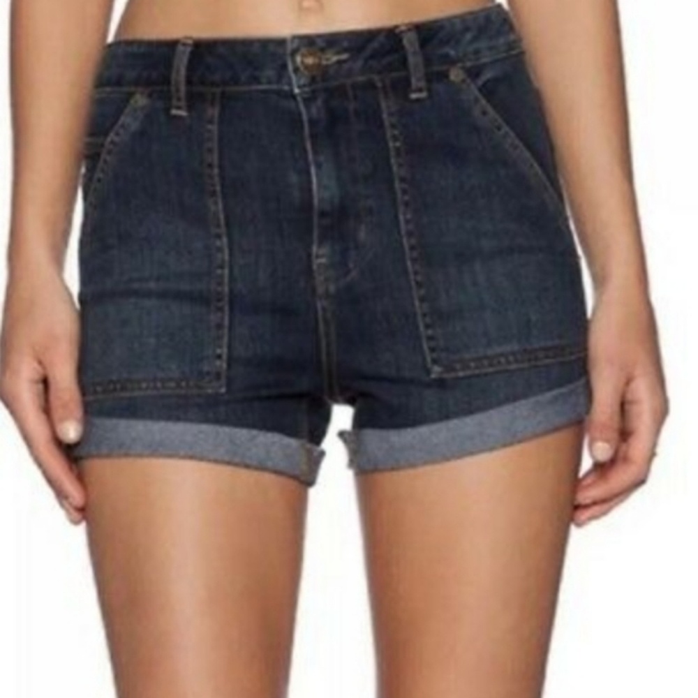 Free People Midrise Cuffed Blue Jean Shorts. Women's Size: 27.